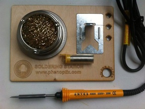 solder station keep your bench tidy handy board electronics laser cutter phenoptix useful wood 3d print model - Mito3D