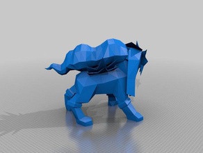 low-poly entei pokemon Skulpturen 3d print model - Mito3D