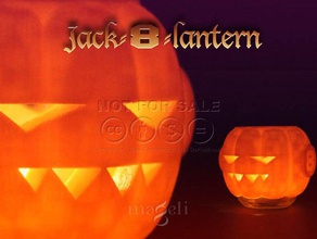 jack-8-lanterne décor la bougie de décoration bocal en verre fête d'halloween jack-o-lantern lanterne 3d print model - Mito3D