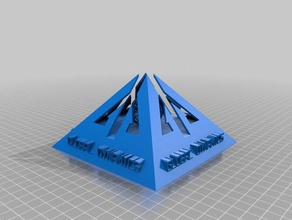 la dynamique mondiale de pyramide v2 les signes et logos 3d art customizer d'affichage eureka logo modèle openscad ornement paramétrique le stand émission télévision 3d print model - Mito3D