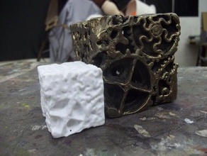 bronzo cubo ingranaggi acquisita 123d catch le scansioni repliche Scansione 3d art scultura 3d print model - Mito3D