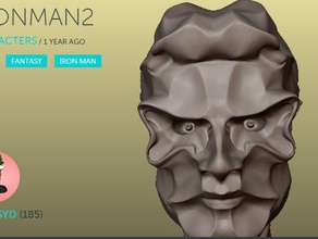 ironman2 sculptures head 3d print model - Mito3D