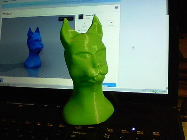 wildcat people anthropomorphic anthropomorphised comic head 3D print model - Mito3D