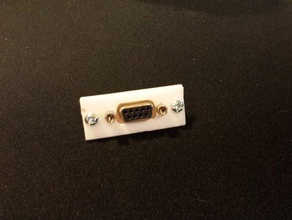 9 placa de montagem eletrônica db9 de9 d conector openscad cabo serial porta 3d print model - Mito3D