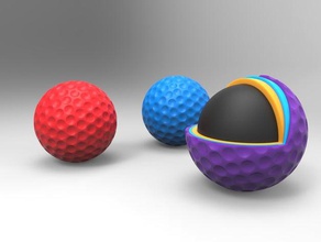 une balle de golf complet & tranché sport et loisirs la les balles jeu jeux jardin mini-golf modèle pratique mettre tranches 3d print model - Mito3D
