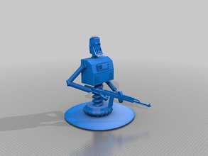 robot figurine ak-47 toy game accessories 3d art customized openscad reprap tinkercad 3d print model - Mito3D
