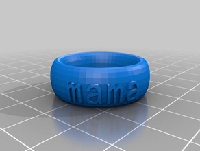 mama texto anillo de la pulsera corona cosa moda personalizado 3d print model - Mito3D