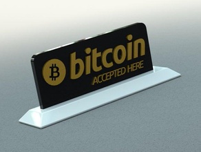 bitcoin accepted here sign signs & logos digital currency dogecoin 3d print model - Mito3D