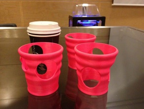 papel de porta-copos do agregado familiar xícara café ergonômico funky kaffe koffie office material escritório chá luva térmica ir 3d print model - Mito3D