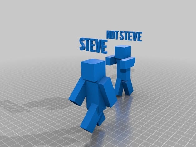 steve trouble sculptures minecraft zombie 3D print model - Mito3D