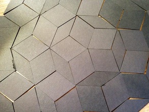 lasercut penrose tiles 2d art mosaic tile 3d print model - Mito3D