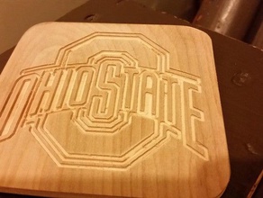 ohio state logo coaster 2d art cnc 3d print model - Mito3D