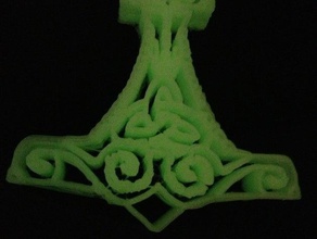 mjolnirthors martello collana gioielli il frantoio bagliore scuro norse odin pla viking 3d print model - Mito3D