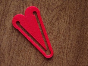 heart clip organization bookmark customizable customizer flat hairclip openscad paperclip useful 3d print model - Mito3D