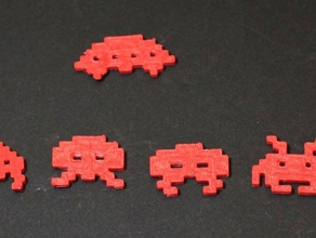8bit space invader ornaments printable other 3d openscad 3d print model - Mito3D
