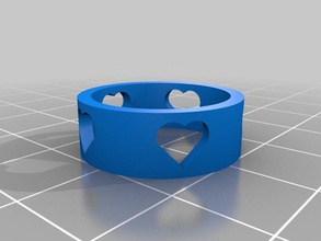 my customized heart ring rings 3d print model - Mito3D