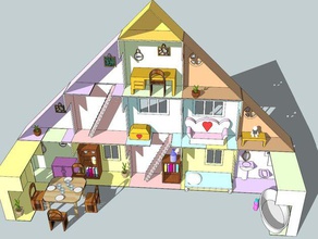 poupées house playsets bathroom bathtub bed books bottle box cabinet chair children christmas container desk dish dollhouse frame fun furniture game girl glass heart kid kitchen library mirror model modular paining present sofa stair table toy window 3d print model - Mito3D