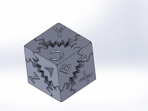 cube gear solidworks text interactive art customizable 3d print model - Mito3D
