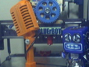 antiga escola do microfone a música 3d bluerbot retro 3d print model - Mito3D