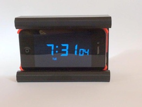orologio stand per iphone 4 4s telefono cellulare di allarme la camera da letto ricarica dock 3d print model - Mito3D