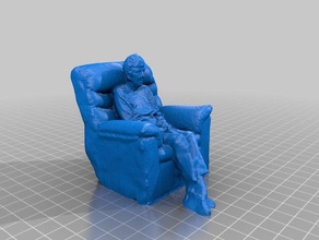 woman chair people body bust face figure figurine head human lady seat sitting torso 3d print model - Mito3D