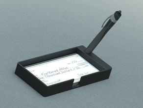 chéquier & porte-stylo bureau de vérifier les contrôles le titulaire stylet 3d print model - Mito3D