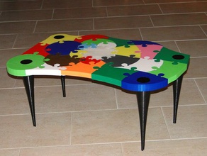 32 piezas tamaño real de la mesa café art muebles puzzle tabla 3d print model - Mito3D
