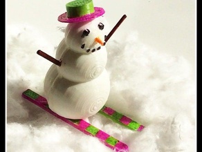skiing snowman 3d printing children christmas customizer frozen kids toy olaf skis snow man winter 3d print model - Mito3D