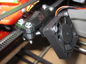 rear fan mount gregs x-carriage 3d printer parts belt clamp mendel openscad prusa reprap 3d print model - Mito3D