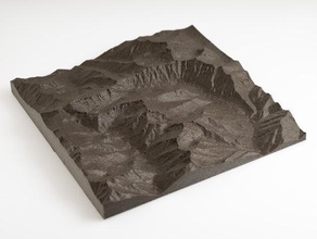 trinità alpi mappe sport & fitness all'aperto canyon creek lakes caribou laghi dem una mappa terreno 3d print model - Mito3D