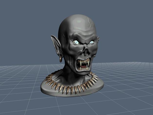 ancien seigneur vampire mis à jour personnes le buste de la fantaisie haloween miniature modèle modèles necrarch effrayant sculpter warhammer 3D print model - Mito3D