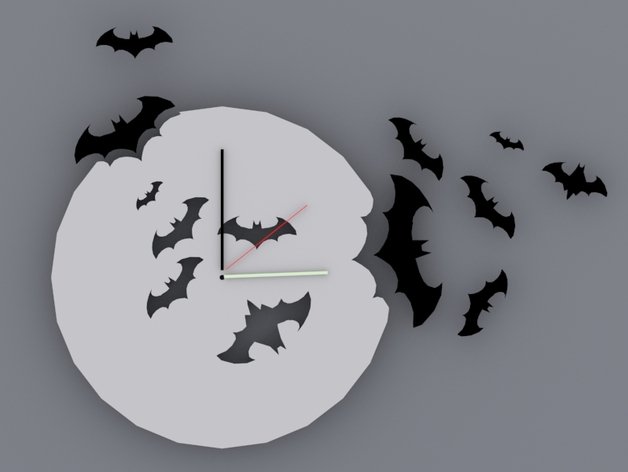 batman relógio decoração art deco o dia das bruxas a de halloween filme parede 3D print model - Mito3D