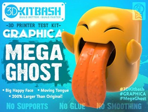 graphica mega ghost - print & play via 3dkitbashcom toys games 3dk 3dkitbash 3dptk 3d kitbash dead demo demonstration game ghoul halloween 2014 prop scary happy face kid proof mario new nosupport promotion promotional smile smiley spook spooky super tongue 3d print model - Mito3D