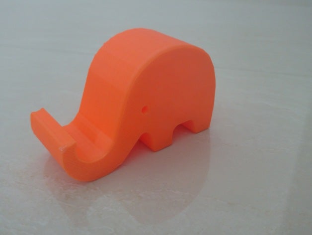 elefante titular del teléfono no admite necesario el móvil de la célula celular pie 3D print model - Mito3D
