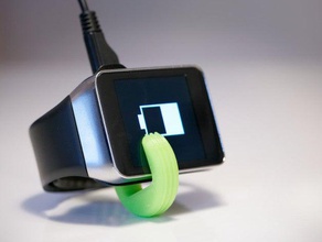 cradle tutucu şarj samsung gear hayat cep telefonu cihazı beşiği vites hayatı openscad smartwatch izle 3d print model - Mito3D