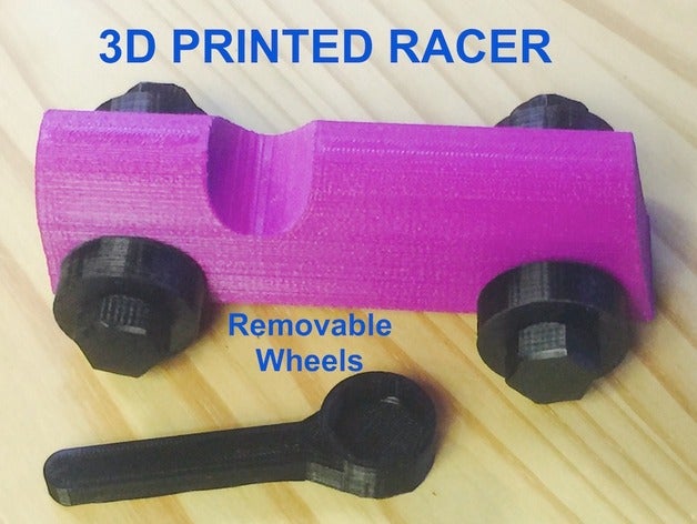 racer roues amovibles jouets mécaniques 3D print model - Mito3D