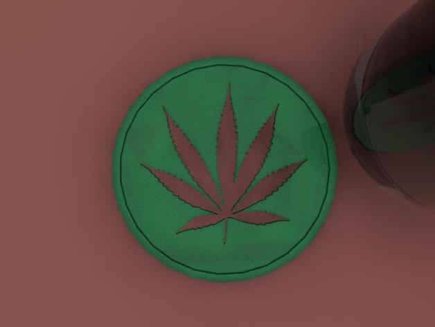 stuoia birra drink coaster-marijuana cucina & sala da pranzo beermat coaster la marijuana 3D print model - Mito3D