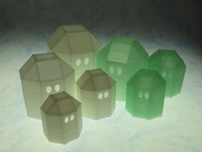 polyhedral ghosts math art ghost glow dark halloween polyhedra 3d print model - Mito3D