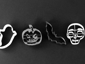 halloween cookie cutters kitchen & dining bat cutter faberdashery ghost pumpkin skull 3d print model - Mito3D