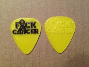 f-cancer guitar pick music cancer 3d print model - Mito3D