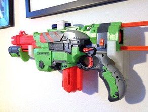 nerf vortex praxis wall mount organization gun 3d print model - Mito3D