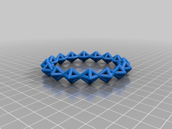diamants cadre ouvert ringbracelet chose de la mode personnalisé 3D print model - Mito3D