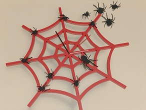 tela de araña reloj decoración art deco pared la web 3d print model - Mito3D