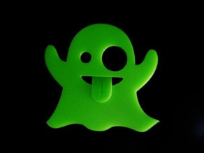 ghost emoji les signes et logos amusant - esprit la fête d'halloween maison 3d print model - Mito3D