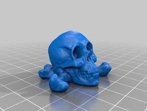 caveira e ossos chaveiros chaveiro crânio 3d print model - Mito3D