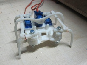 impreso micro-hexápodo otros 3d c-base c4d robot móvil printbot reprap robolab servo araña 3d print model - Mito3D