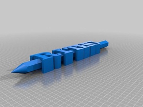 rithu Bleistift text Schilder & logos kundengebundene 3d print model - Mito3D