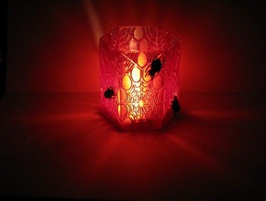 spider's web led candle holder decor halloween lamp light spider tglase 3d print model - Mito3D