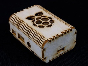 flexipi + raspberry pi case electronics box kerf bending laser cutted model b plywood 3d print model - Mito3D