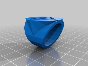 superman ring customized geek chic accessories 3d print model - Mito3D